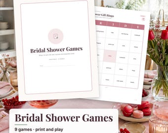Bridal Shower Games Bundle, Bridal Shower Bingo, He Said She Said, How Well Do You Know the Bride, Bachelorette Games Printable