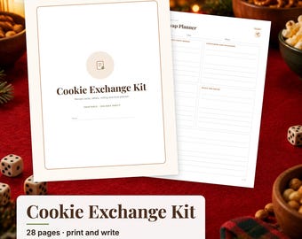 Cookie Exchange Party Kit, Holiday Cookie Swap Printable, Cookie Recipe Cards, Cookie Labels, Voting Ballots, Christmas Party