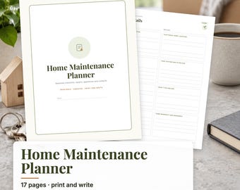 Home Maintenance Checklist Printable, Home Maintenance Planner, Seasonal Home Checklist, Homeowner Binder, Repair Log PDF
