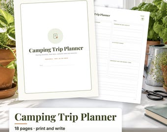 Camping Trip Planner Printable, Camping Checklist, Camping Packing List, RV Camping Planner, Camp Meal Planner, Camp Journal PDF