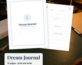 Dream Journal Printable, Dream Diary, Lucid Dreaming Journal, Dream Log, Dream Symbols Tracker, Sleep Journal, Undated PDF