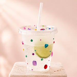 DIY Becher Bastelset mit Strasssteinen - 473 ml Trinkbecher zum Selbstgestalten für JGA, Kindergeburtstage, Mädelsabende uvm.