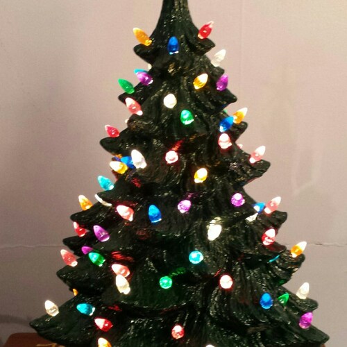 White Old Time Ceramic Christmas Tree Etsy