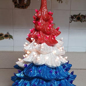 Red White and Blue Patriotic Christmas Tree - Etsy