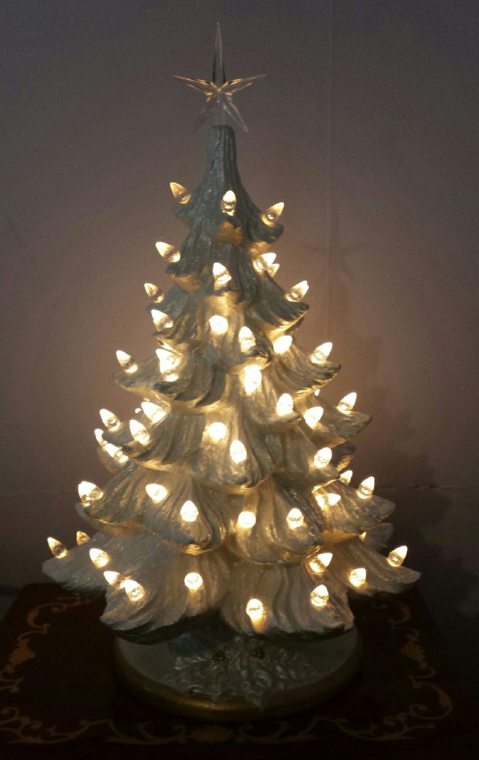 White Old Time Ceramic Christmas Tree - Etsy