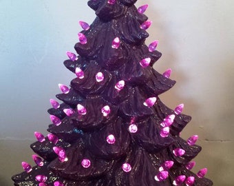 Purple ceramic Christmas tree