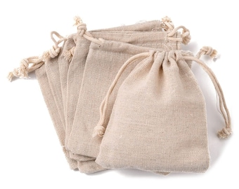 5, 10 or 50 Pouches / Pochons / ballotins 10 x 12cm in cotton, raw appearance, linen! Creation diy customization transfer gift packaging