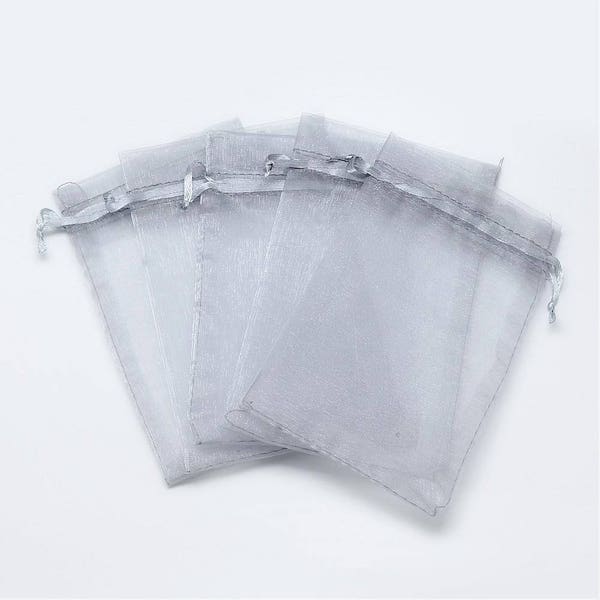 10 ou 20 Pochettes  en organza 16 x 11 cm, gris clair ! Création diy customisation broderie emballage