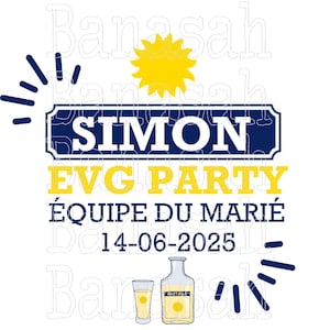 Personnalisez votre EVG ! imprimé sur papier thermocollant à repasser customisation, texte, photo EVG, thème Ricard, Pastis, anisette, Anis