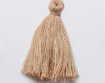 Lot de 5 pompons beige 30 mm Ideal pour la création de colliers, sautoirs, boucles d'oreille et bijoux originaux