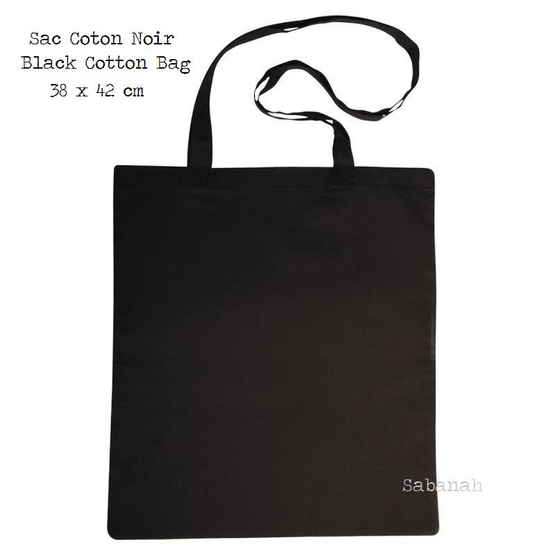 sac coton noir