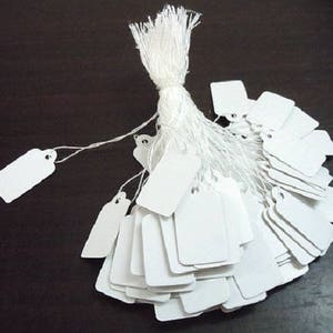100 etiquetas kraft blancas para precios o para personalizar 23x13mm