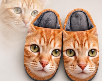 Custom Pet Photo Slippers, Personalized Dog or Cat Face House Shoes, Cozy Pet Lover Gift