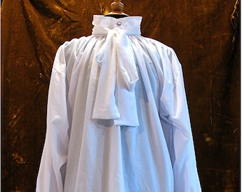 White Cravat Shirt Blouse: Gothic Victorian Steampunk Dandy Androgynous Unisex Wedding Vampire