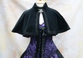 Black Velvet Victorian Capelet: Gothic Steampunk Lace Collar