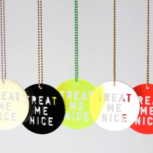 Necklace, Treat Me Nice, ivory, black, white, red image 1