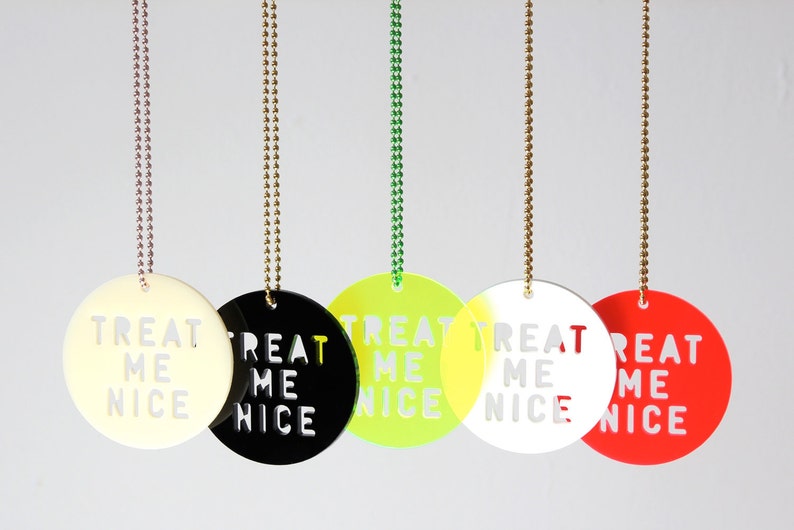 Necklace, Treat Me Nice, ivory, black, white, red image 1