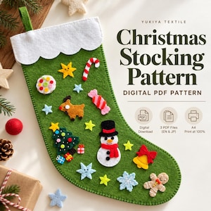 Felt Christmas Stocking Pattern | Printable PDF Sewing Pattern