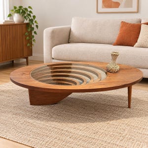 Solid Wood Coffee Table, Luxury Modern Coffee Table, Designer Living Room Table, Handmade Wood Center Table, Elegant Home Furniture
