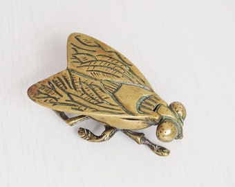 Vintage Brass Fly Pot, Ash Tray, Snuff Box, Ornament