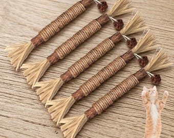 Bastoncini di vite argentata per gatti – Giocattoli da masticare naturali per gatti, ideali per la cura dentale, la pulizia dei denti e la dentizione - Spessore 1,5 cm e lunghezza 18 cm - (Confezione da 5)
