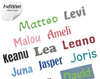 Filz Aufkleber Name Blockschrift | einzeln | gelasert |  12 Schriften | Filz 1mm | 37 Farben | Höhe 3cm 4cm 5cm 6cm 7cm | selbstklebend
