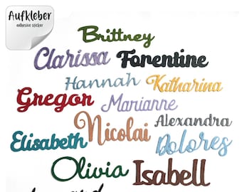 Filz Aufkleber Name in Schreibschrift | gelasert |  16 Schriftarten | Filz 1mm | 37 Farben | Höhe 3cm, 4cm, 5cm, 6cm, 7cm | selbstklebend