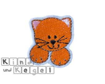 Aufnäher Aufbügler Katze orange 4 x 4,5 cm