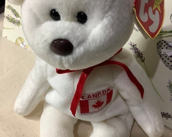 Ty Beanie Babies Retired Plush Toy Maple Canada Bear