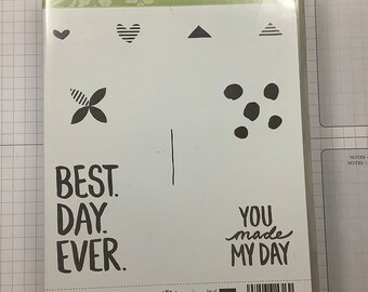 Stampin up Rubber Stamps Set with blocks BEST DAY EVER ..