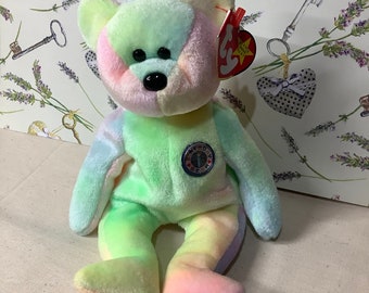 Ty Beanie Babies Retired Plush Toy Birthday Bear BB Bear