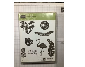 Stampin up Rubber Stamps Set  POP OF PARADISE  retired