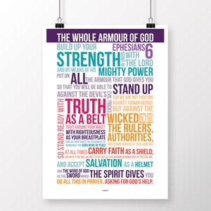 Whole Armour of God Ephesians 6 | Scripture Printable Poster | Digital Download | Inspired Words