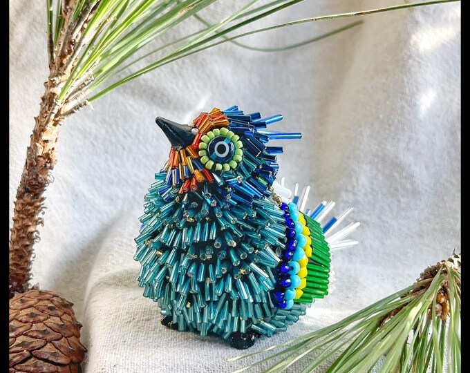 Mosaic Beaded Bird Art, Small Decorative Tabletop Bird Decor Etsy