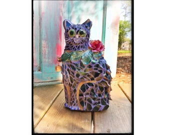Custom cat design, mosaic cat, cat gift, cat remberence gift