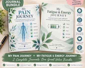 Chronic Pain & Fatigue Tracker Bundle | A5 Printable Symptom Journal (Digital Download)