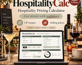 HospitalityCalc Pricing Calculator | Food & Drink Costing Tool | GP Margin Calculator | Digital Download