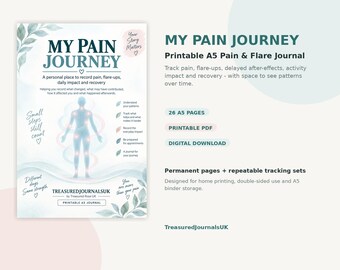 Pain & Flare Journal, A5 Printable Health Tracker