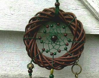 Woodland Dreamcatcher, Forest , natur inspired, wallhanging homedecor, car mirror dreamcatcher