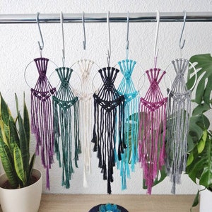 Small Macrame Dreamcatcher Forest Green, Boho Decoration, Home Decor, Macrame Wallhanging image 3