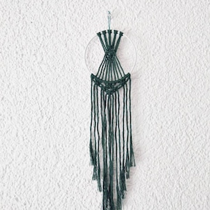 Small Macrame Dreamcatcher Forest Green, Boho Decoration, Home Decor, Macrame Wallhanging image 1