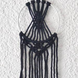 Small Macrame Dreamcatcher Black, Boho Decoration, Home Decor, Macrame Wallhanging image 2