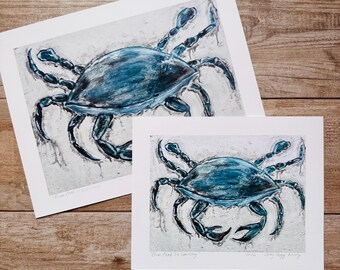 Blue Crab in Waiting Giclee Paper Print