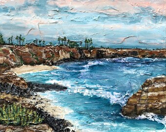 SOLD! Sunset Cliffs, San Diego Mixed Media Original