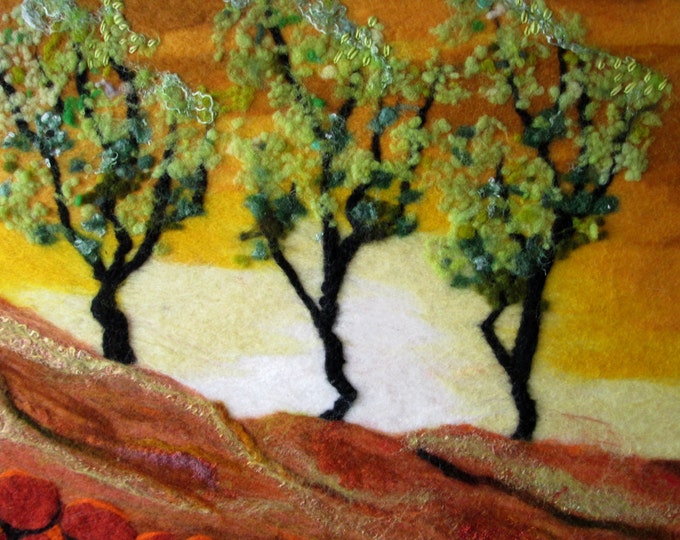 Fiber Wall Art Felt Art Abstract Trees Etsy