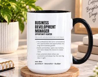 Business Development Manager Mug, Business Development Coffee Mug, Manager Gift, Opportunity Hunter Mug, Office Gift, Boss Present
