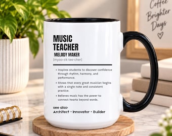 Music Teacher Mug, Music Teacher Coffee Mug, Teacher Gift, Melody Maker Mug, Music Educator Gift, Teacher Appreciation Present