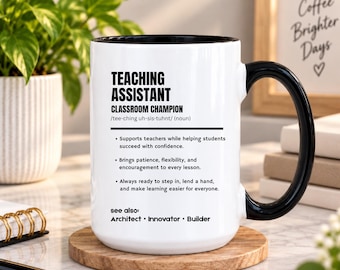 Teaching Assistant Mug, Teaching Assistant Coffee Mug, Teacher Aide Gift, Classroom Champion Mug, Teacher Appreciation Present