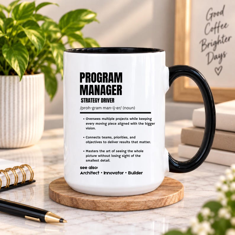 program manager mug, program mgr gift, manager coffee mug, strategy driver mug, program manager gift, PMO manager gift, project leader mug, manager birthday, coworker manager, boss coffee mug, strategy manager, program office gift, manager present
