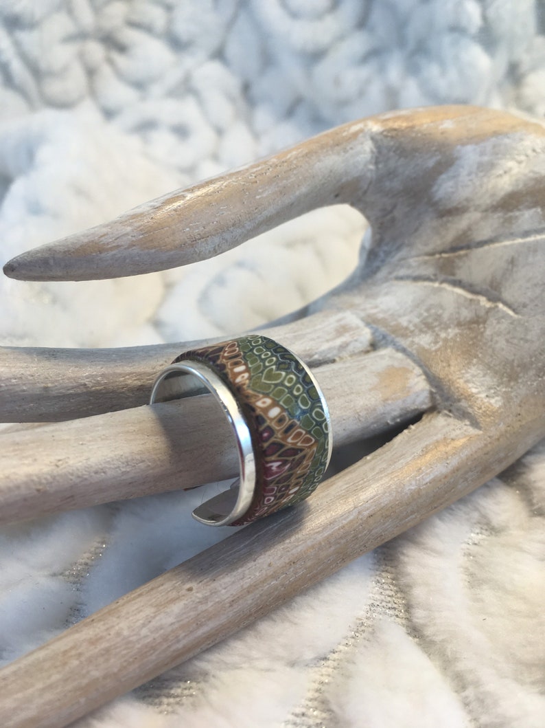 Ajustable polymer clay ring Moroccan spice
